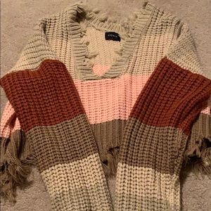 Distressed cropped sweater